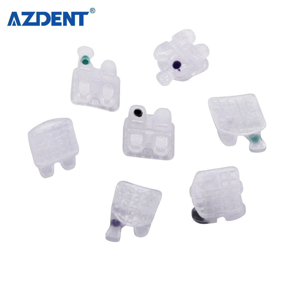 2022 Azdent Dental Widely Used Roth 022 5*5 345hooks Orthodontic Ceramic Bracket