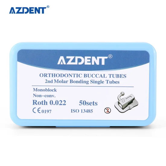 Azdent Monoblock Dental 2ND Non Convertible Orthodontic Roth Bukkalröhrchen markiert