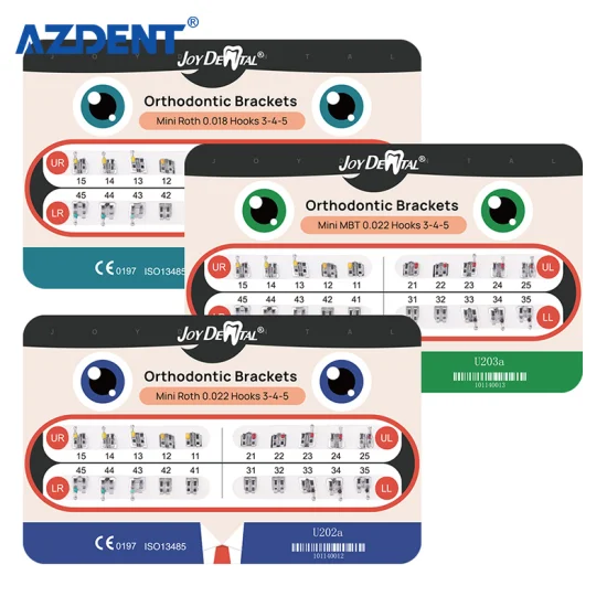 Kieferorthopädische Dental MIM Monoblock Brackets Roth 0,018 /022 mit 3