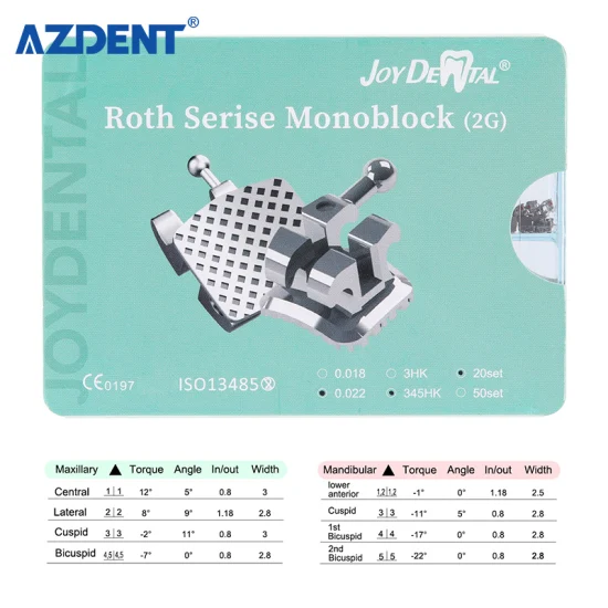 400 Teile/schachtel Dental Kieferorthopädische Klammern Zahnarzt Monoblock Metall Klammern Mini Mbt/Roth 0,022